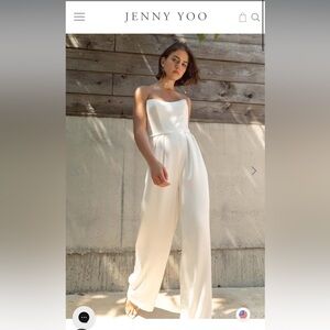 Jenny Yoo Ivory Strapless Jumpsuit